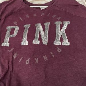 maroon PINK short sleeve shirt
